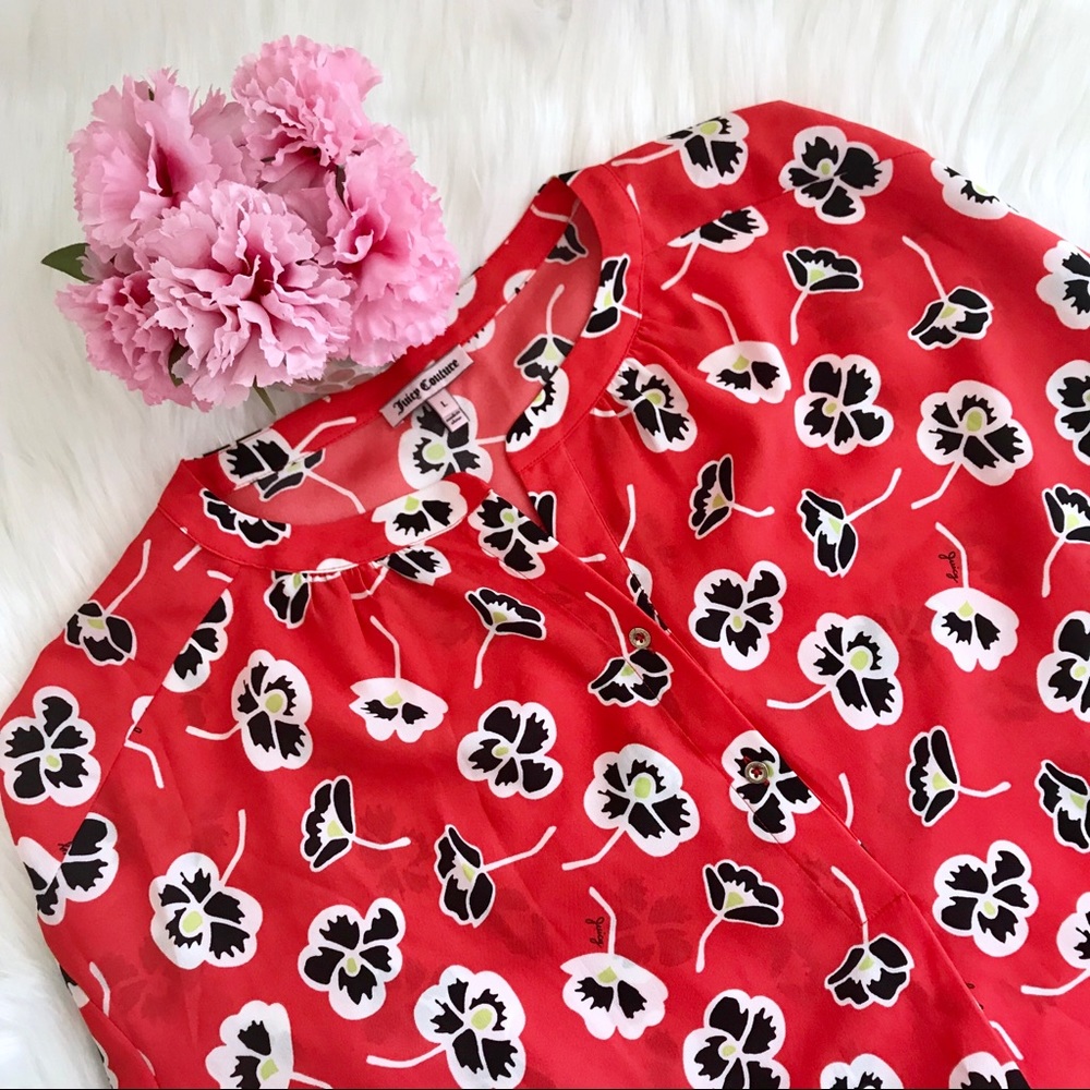 JUICY COUTURE poppy print blouse